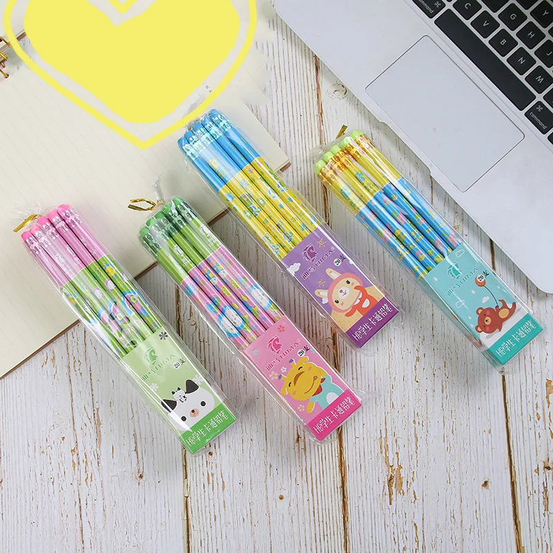 

20pcs pencils cartoon Cat Rabbit Deer and Bear style Pencils for school student stationery Wholesale, drop shipping