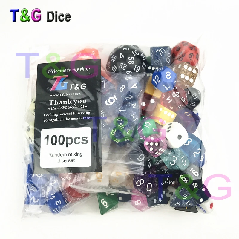T& G 100 шт./компл., высокое качество, цветные, казино игральные кости набор смешивания случайные цвета, стили, руководство по размерам