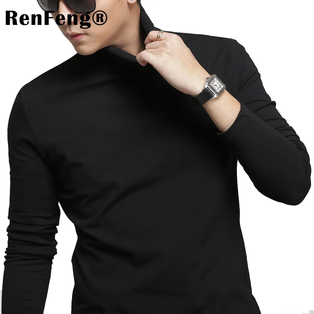 Free Shipping 2018 Hot Sale Cotton T shirt men's casual Long sleeve Turtleneck T-shirts 10 colors Under Shirt Slim Fit Underwear (5)