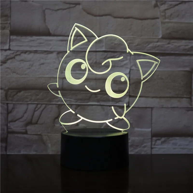 

Pokemon Go Jigglypuff Figure Kids Night Lamp LED Bedside luminaria Baby Nightlight Child Holiday Gift 3D Night Light Jigglypuff