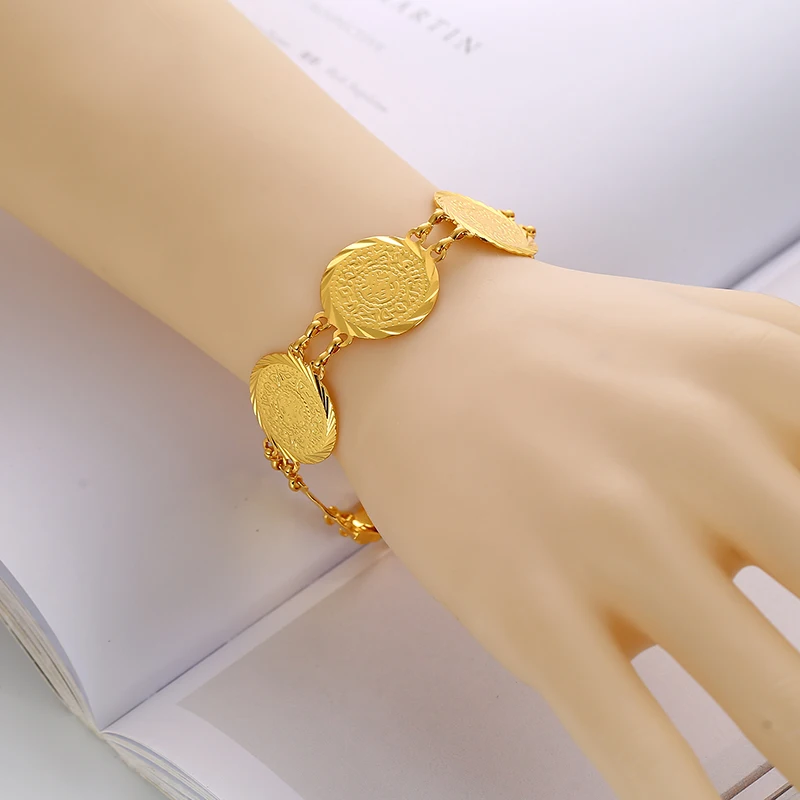 Горячее новое прибытие средние восточные мусульманские Деньги Монета браслет для женщин золотой цвет арабский ювелирные изделия из монет аксессуары Подарки