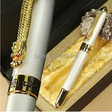 JINHAO 1000 Роскошная золотая клипса с драконом и белым бочоком шариковая ручка, канцелярские принадлежности для офиса, деловые ручки для письма подарка