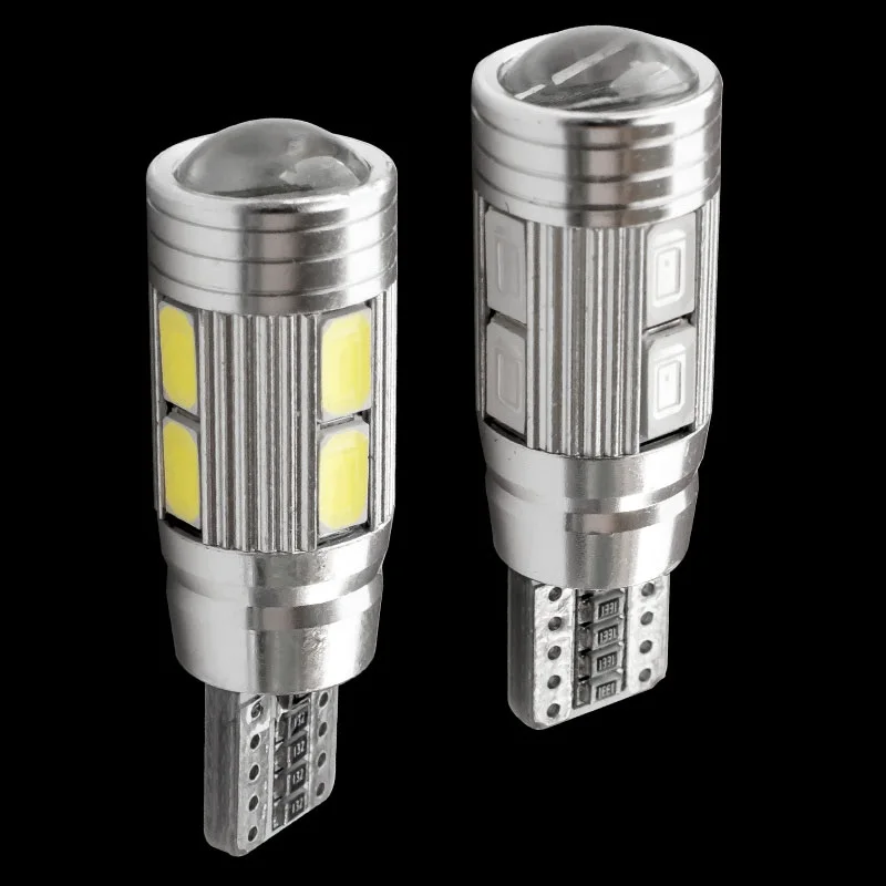 

50PCS High Quality T10 10 SMD 5630 LED CANBUS NO ERROR Auto Wedge Lamp 192 194 168 W5W 10SMD 5730 LED Car Parking Light Bulb 50X