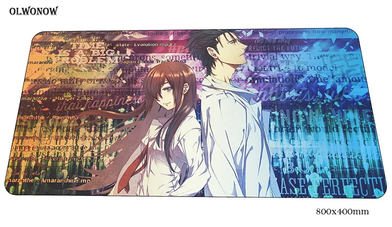 Steins Gate коврик для мыши геймер 80x40 см игровой мультфильм notbook стол коврики великолепные padmouse игры pc gamer S геймпад