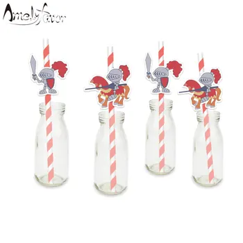 

Knights Party Straw 24PCS Paper Straws Decoration Party Festive Supplies Paper Drinking Straws Event Supplies