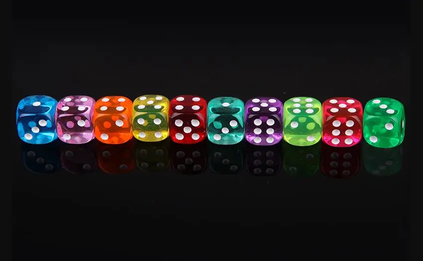 100 шт 14 мм цветные кости прозрачные кубики для настольной игры бар камблинг игры rpg игровой набор Клубные вечерние аксессуары GYH