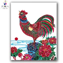 Картинка курица по номерам ворона картина в китайском стиле Раскраска по номерам настенное уркашение для гостинной холст картина ручной работы