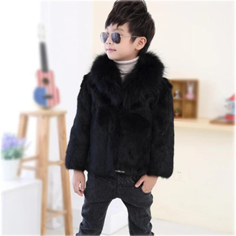 

JKP 2018 autumn and winter new children's fur coat boys thick warm coat imitation fox wool solid baby cotton jacket FPC-188
