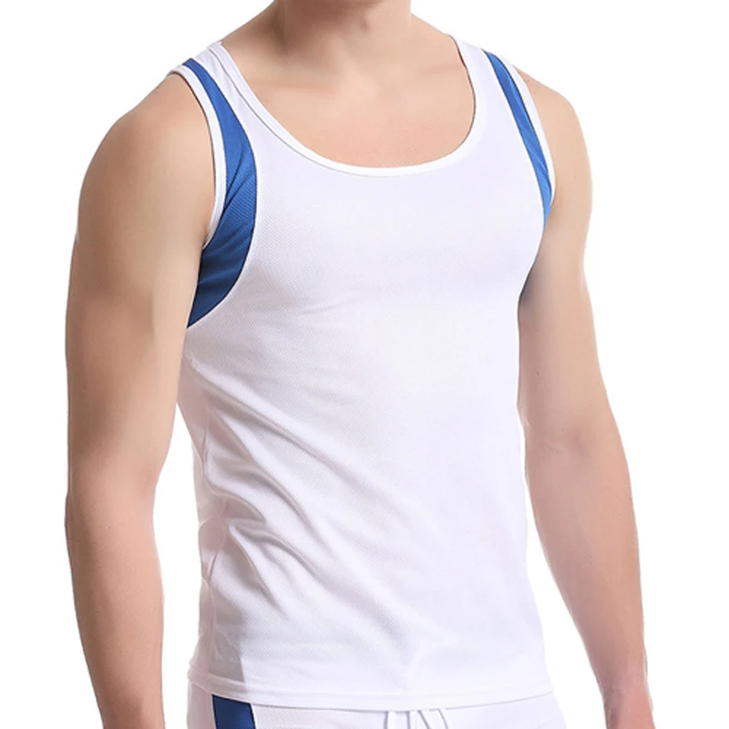 

NEW 2019 Summer Active O-neck indoor home breathable Bodybuilding Fintess Exercise tank top men clothing sweat vest