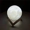 Free Shipping 3D Print Moon Lamp USB Rechargeable 2 Color Touch Control Bedroom Adjustable Night Light Decor Gift Luminaria blub ► Photo 2/6