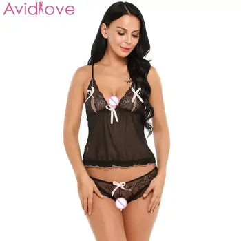 

Avidlove Women Sexy Set Sexy Suit Underwear Lingerie Set Cami Waist Lace and Patchwork Lingerie Nightwear Elastic Top Panty