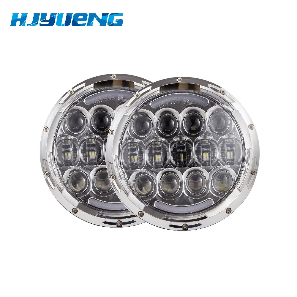for Jeep Headlights 105W Hi/Lo Beam with DRL & Amber Turn Signal Lights