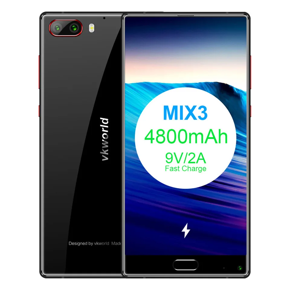 5 99 дюймов VKworld смешать 3 MTK P25 18:9 Face ID 4800 мАч Быстрая зарядка 6 ГБ Оперативная память