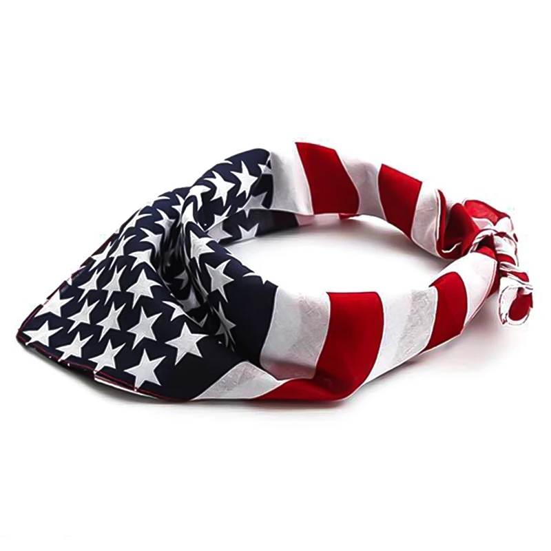 

USA Stars America Flag Ladies Hair Band Head Band Head Bandana Scarf 55*55cm Hiking Sarves