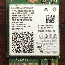 Карта для Intel 3168 AC 3168NGW Двухдиапазонная Беспроводная мини Wlan NGFF M.2 802.11ac Wifi Bluetooth 4,2 карта 2,4G 5Ghz для hp 852511