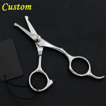 

Custom professional safe Round head 4.5 inch Pet dog grooming hair scissors cutting barber scissor shears hairdressing scissors