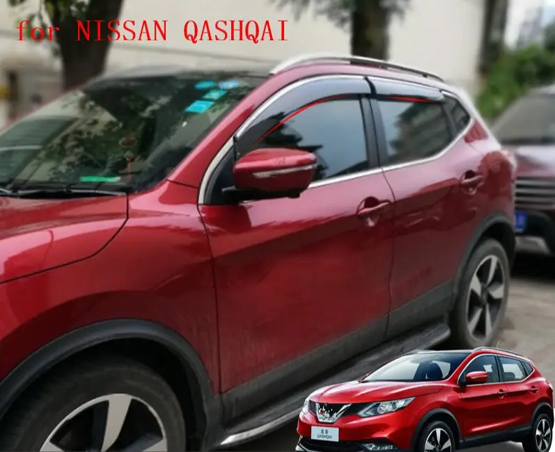 

ACCESSORIES SIDE WINDOW RAIN DEFLECTORS GUARD VISOR WEATHERSHIELDS DOOR SHADE WEATHER FOR NISSAN QASHQAI J11 J10 2008- 2016