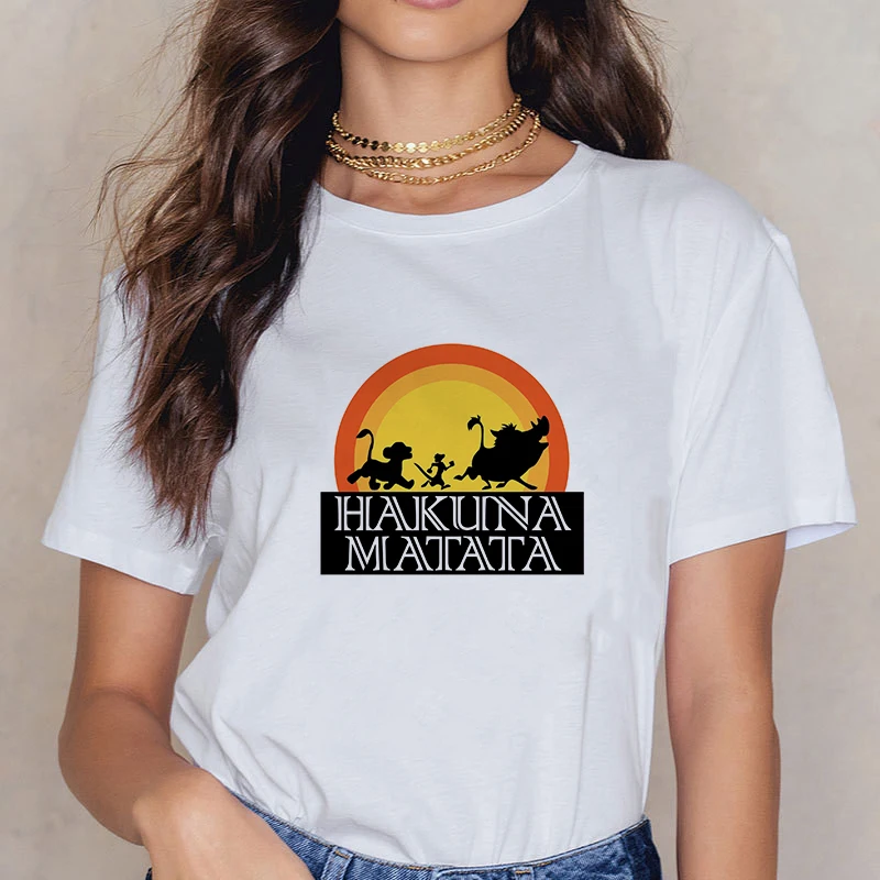 

HAKUNA MATATA women clothes 2019 Lion King Best Friends harajuku kawaii graphic tees women aesthetic t shirt tops