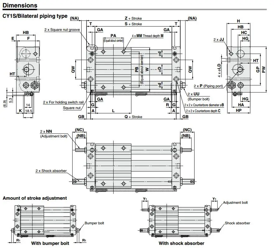 CY1L20-1500 SMC тип CY1S CY1B CY1L серии 20 мм Диаметр 1500 мм ход шариковый подшипник магнитно связаны бесштанговым цилиндра