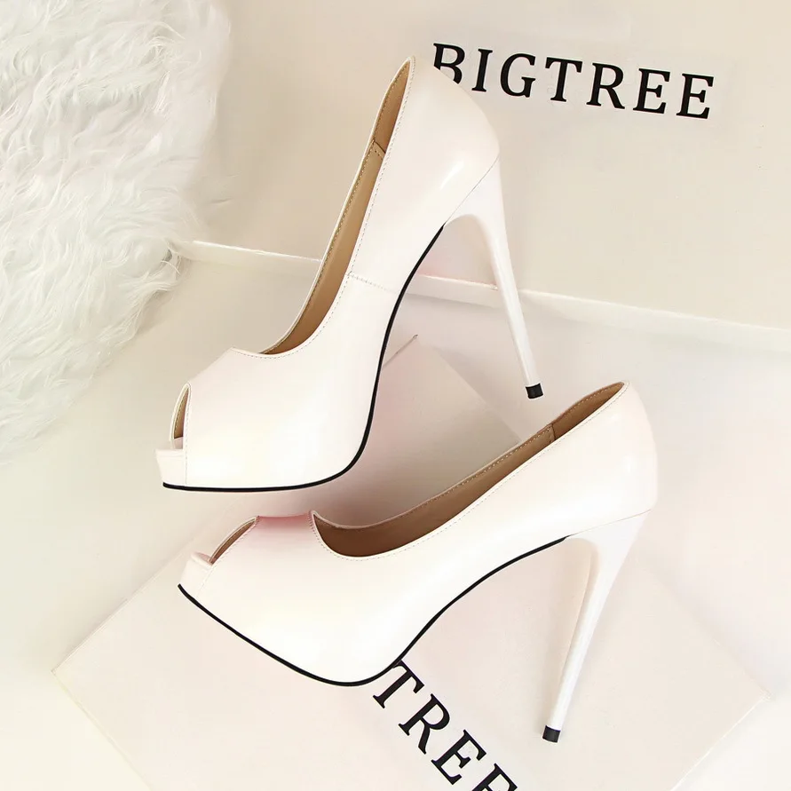 orange Profonde 12 Femmes Haute Beige noir Talons Plate Ultra Des Pompes lavande Dames Chaussures Peep Sexy forme Toe kaki Bouche rouge Peu Simples argent Cm 2019 Poissons T5zBqPxw