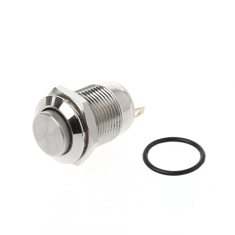 Schwarz 12v 4 Pin 12mm Led Licht Metall Taster Momentary Switch Wasserdicht new