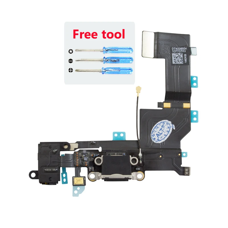 KiKiss Original Tested Charger Charging port USB Dock Connector Flex Cable with headphone audio jack For iPhone 5C Repair | Мобильные