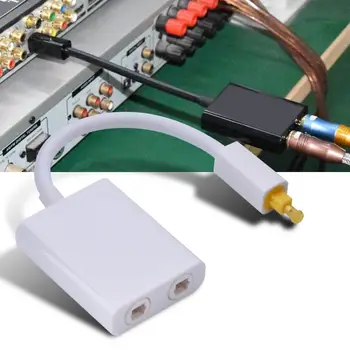 

Dual Port Toslink Digital Optical Audio Splitter Adapter Audio Cable 1 in 2 out
