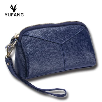 

YUFANG Long Clutch Bag Female Genuine Leather Hand Bag Women Classic Style Zipper Phone Bag Daily Shopping Wallet Ladies