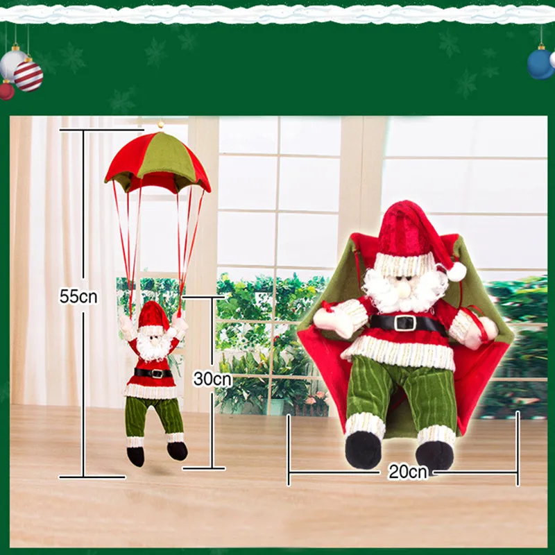 Christmas Home Ceiling Decorations Parachute Santa Claus Snowman New Year Hanging Pendant Decoration Supplies In Party DIY From