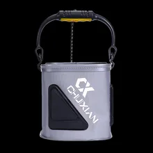 Складная Рыболовная Сумка из ЭВА для прогулок, толстое рыболовное ведро, коробка для живой рыбы с 5 м веревкой, походный контейнер для воды для кемпинга