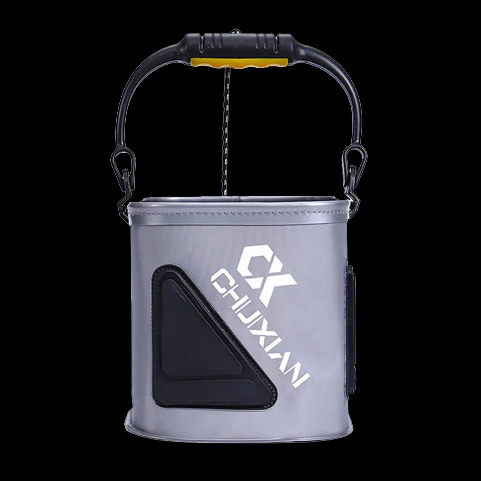 20L EVA Live Fish Container Bag - Transparent Fishing Bucket With Mesh Top For Camping & Outdoor, Keeps Bait Alive (30x20x20cm)