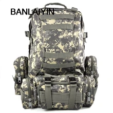 50L Molle Штурмовые военные рюкзаки рюкзак сумка для фотоаппарата большой WholeTide