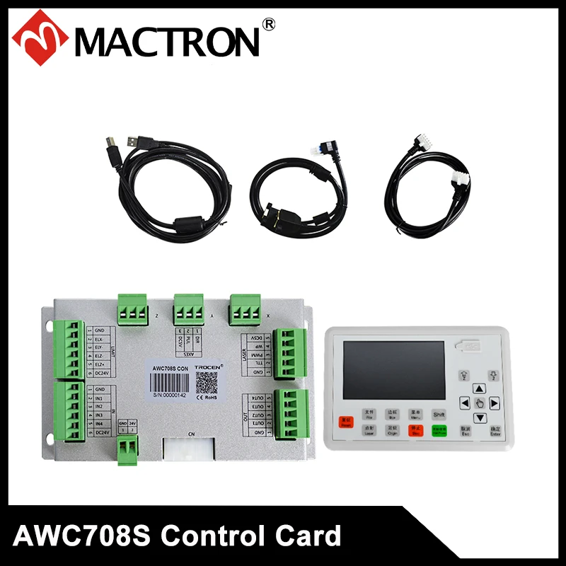 Весь набор Anywells Co2 лазерная контроллер AWC708S для одной головы лазерной резки