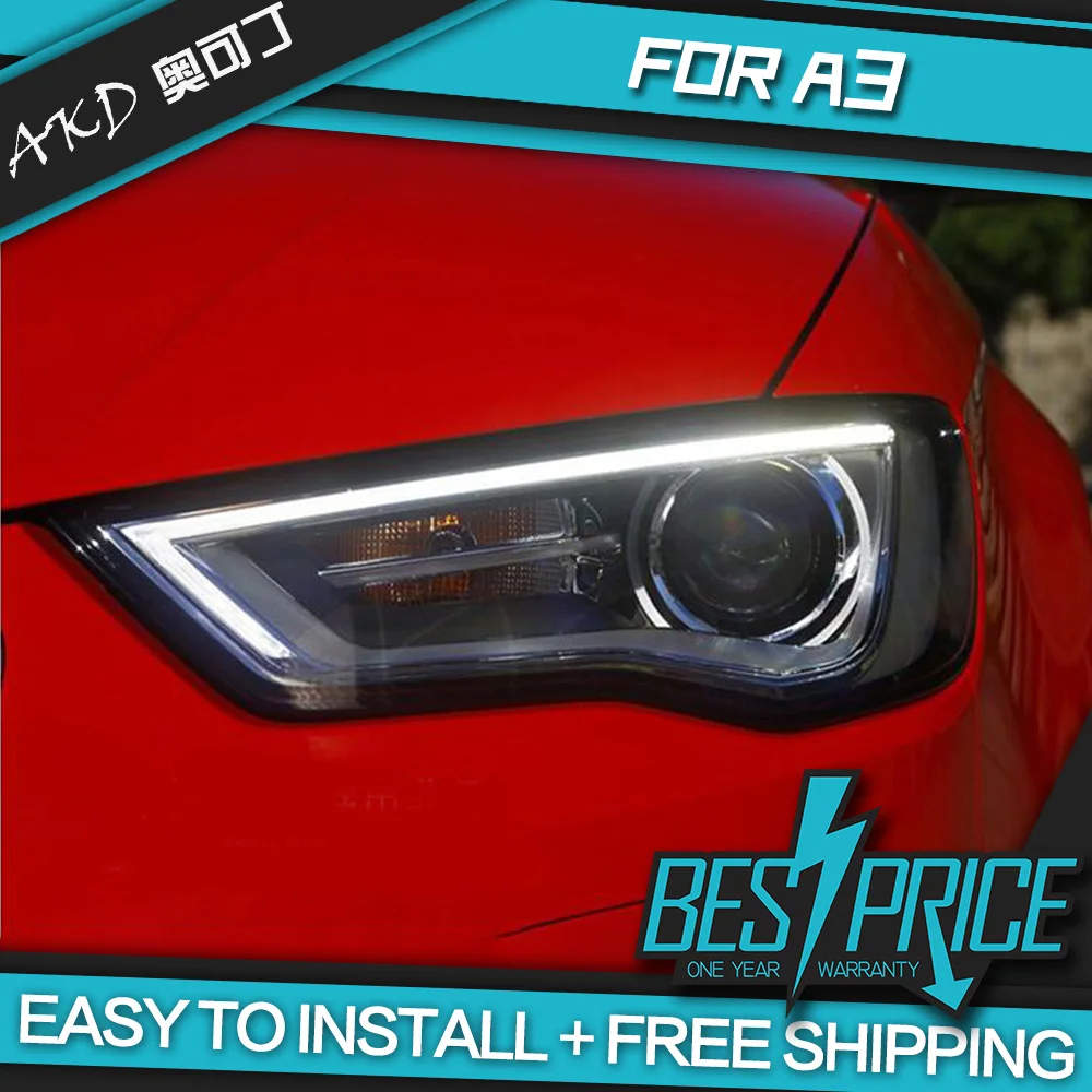 

AKD Cars Styling Headlight For Audi A6 2013-2016 Headlights LED Running lights Bi-Xenon Beam Fog lights angel eyes Auto levels