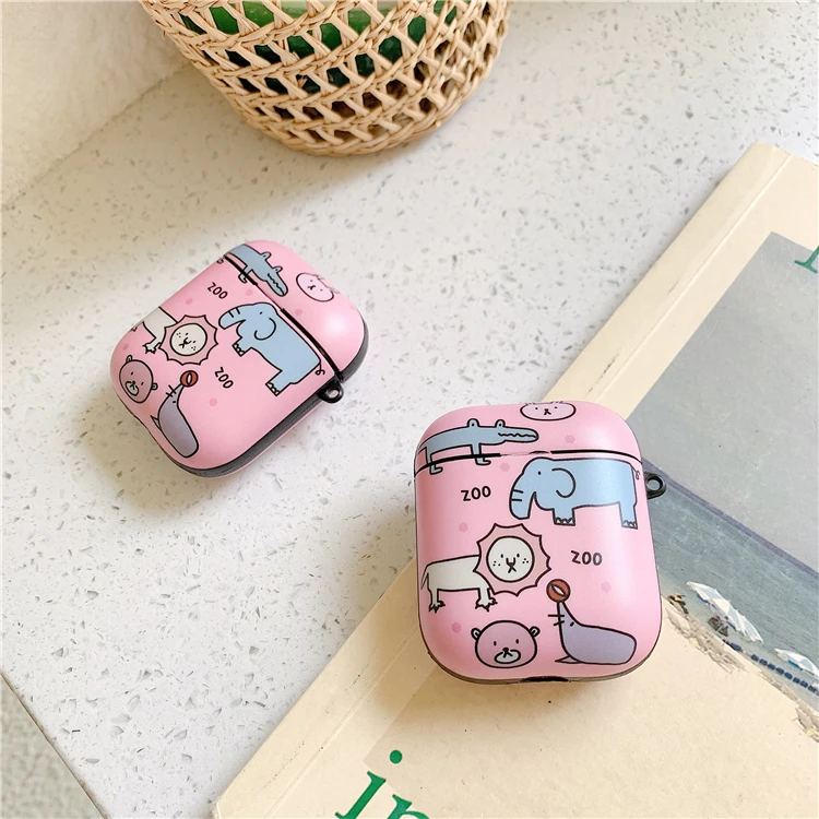 

Pink Lovely Zoo Animal Elephant wireless For iPhone airpods 1 2 For iPhone headset Case Soft TPU Style Cover Case