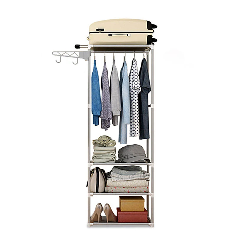 

Simple Movable Coat Rack Floor Hanger Clothes Hanger DIY Assembly Coat Rack Bedroom Shelf Foyer Storage Iron Hanger Wardrobe
