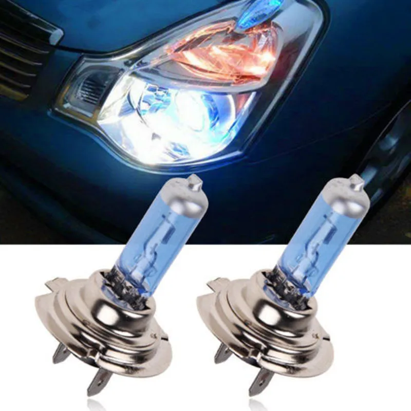

DOXINGYE 2Pcs H4 Xenon Gas 12V 55W 6000K Super White Halogen Headlight White Light Lamp Bulbs