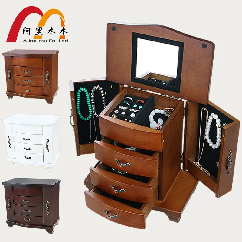 Топ Мода Новое поступление классический/постсовременный Органайзер деревянный органайзер для косметики коробка, слой для хранения ювелирных изделий, коробка