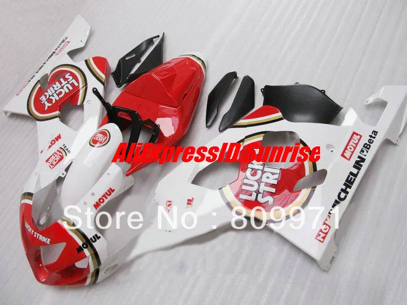 

S583 Top LUCKY STRIKE White red full Fairing for SUZUKI GSXR600 750 GSXR600 GSXR750 GSX-R600 750 K4 04 05 2004 2005
