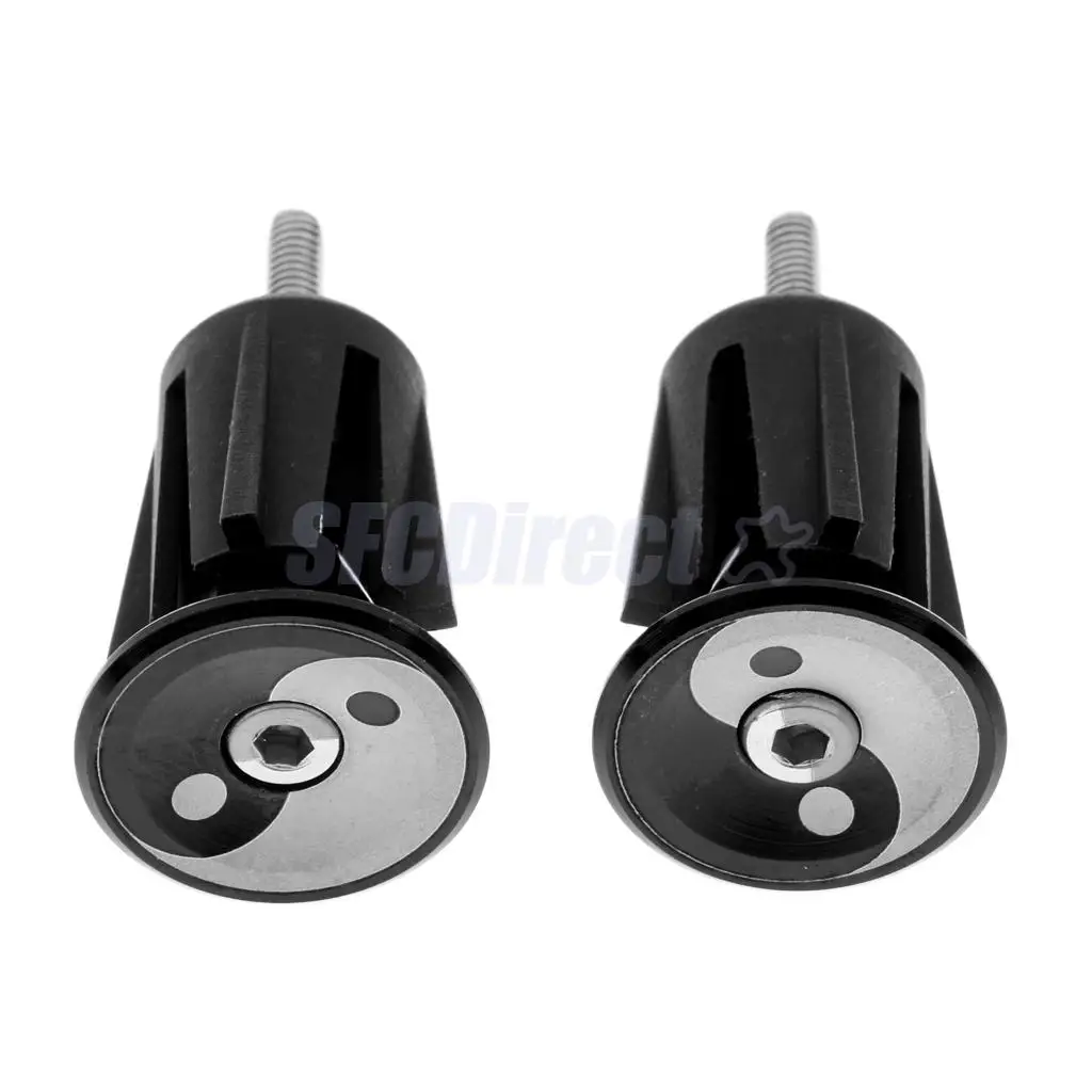 1 Pair Aluminum Alloy Bike Handlebar End Plugs Mountain Road Bicycle Cycling Handle Bar Grips Caps Stoppers 