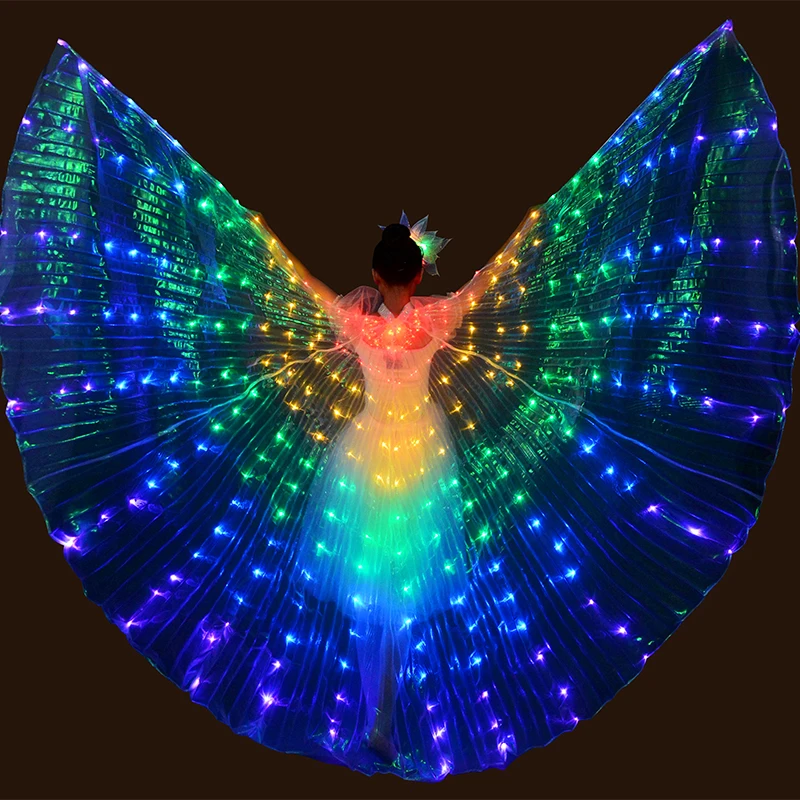 

LED butterfly dance Luminescent Cloak Seven color dancing wings Stage suit Performance clothes Dancers fluorescence Belly Dance