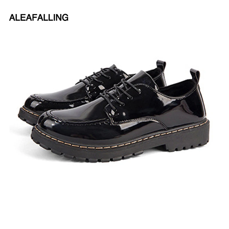 

Aleafalling Men's Dress Shoes Pu Shinny Leather Office Party Wedding Shoes For Gentleman's Lace Up Roud Toe Boy's Shoes AMSD01
