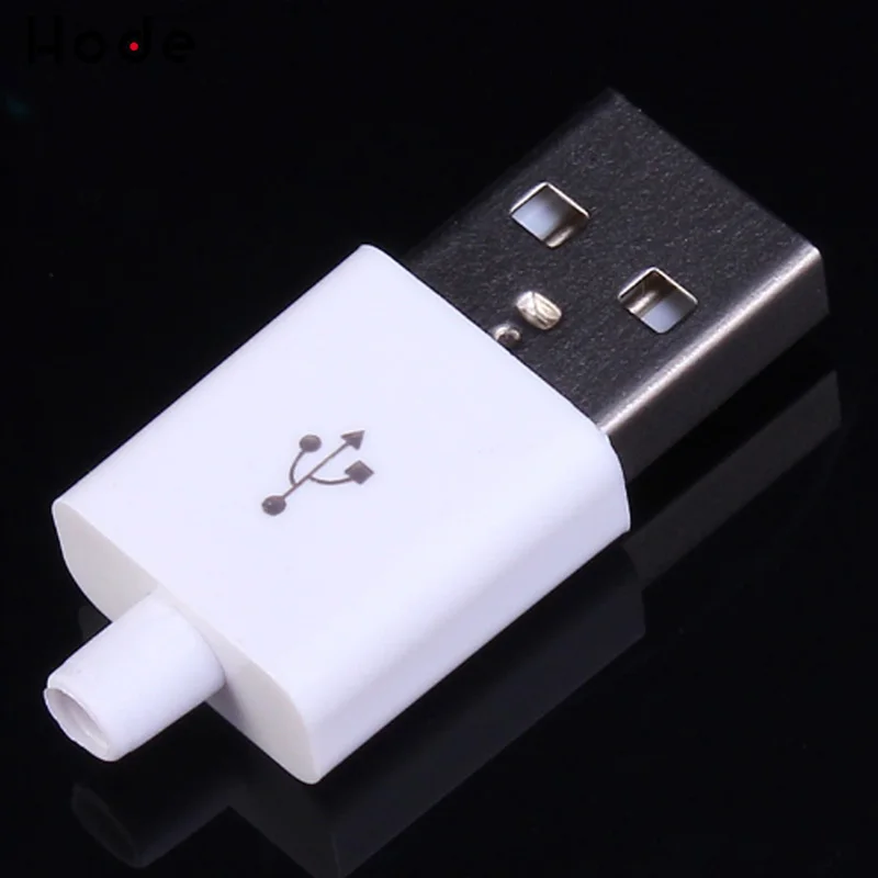 10 шт. DIY Micro USB 2 0 штекерные соединители тип A набор покрывает белый 5 P кабель для