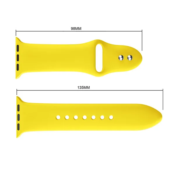 Yellow Цветной мягкий силиконовый ремешок для iWatch, сменный ремешок для часов Apple серии 1, 2, 3, 4, ремешок для часов 38 мм, 42 мм, 40 мм, 44 мм - Цвет ремешка: Yellow