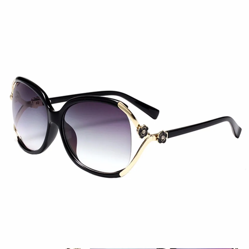 

Women Myopia Glasses Nearsighted Eyewear UV400 Sunglasses Flowers Large Frame Strength -0.5~-6.0