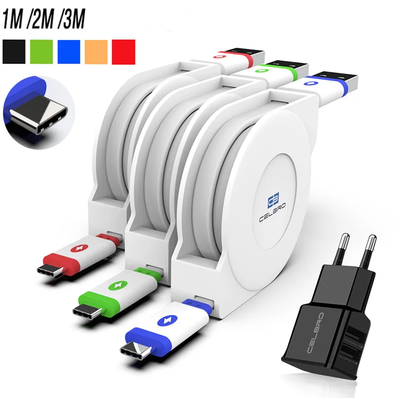 

Retractable USB Type C Cable 2m 3m 3 Meter Long Usb-C Charging Cable Cablo Usbc Kabel for Xiaomi Mi 9 Pro 5G Max 3 Redmi K20 Pro