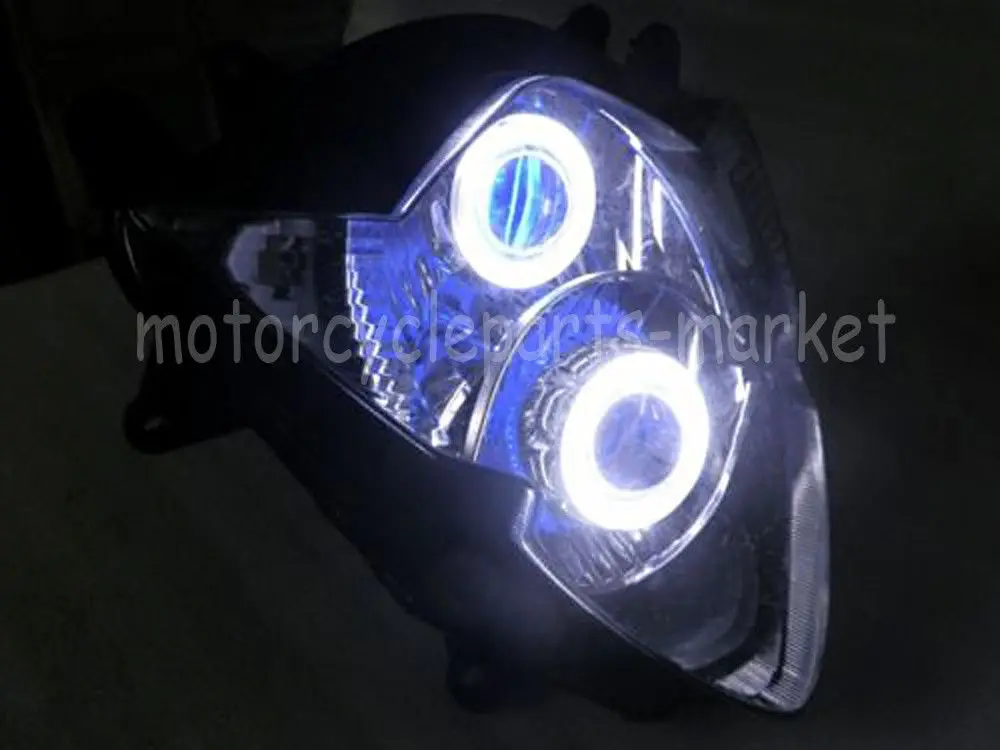 Мотоцикл Белый Ангел глаз HID синий Демон глаза фара полностью ...