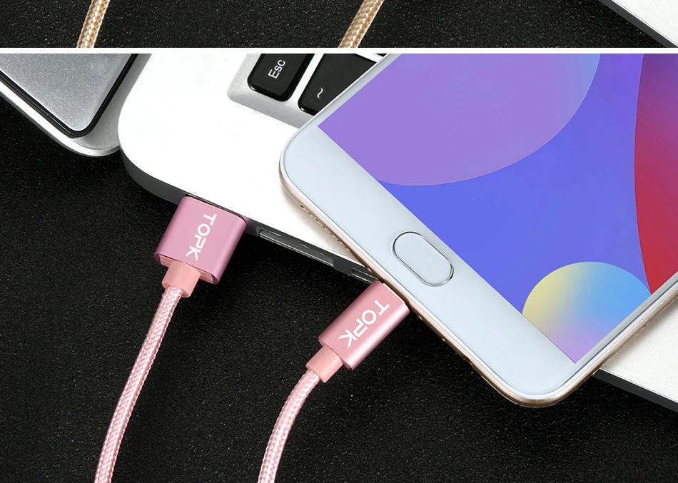 TOPK Micro USB кабель для быстрой зарядки и передачи данных для samsung, Xiaomi, huawei, LG, Android usb зарядный кабель Microusb для зарядного устройства