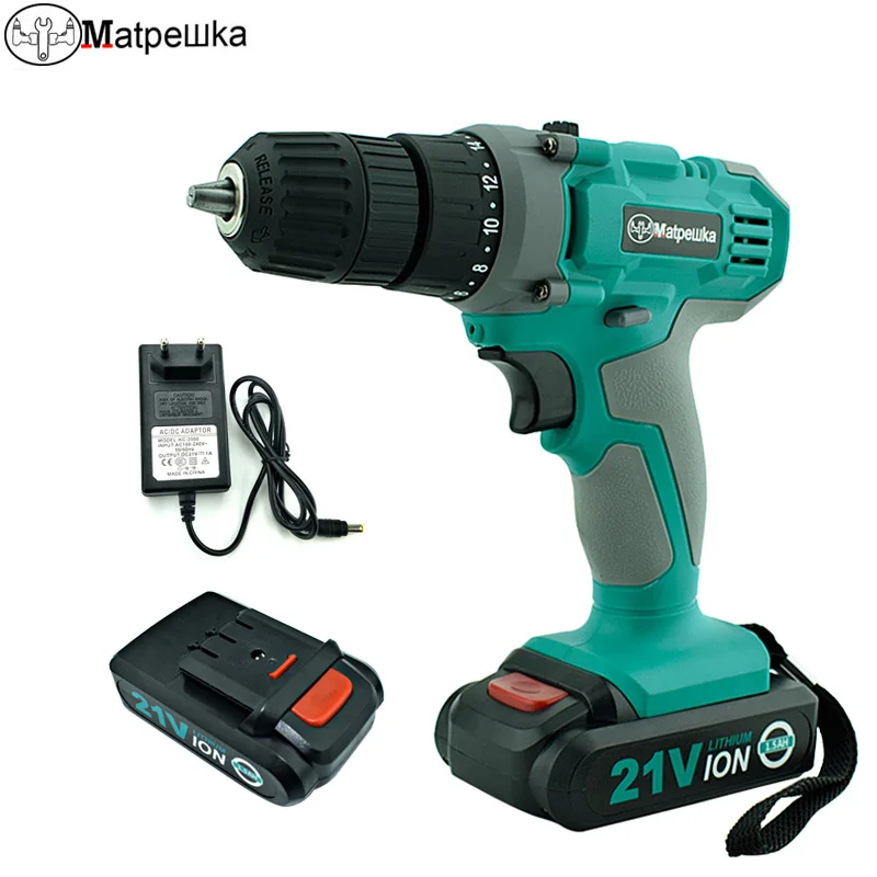 

21V Electric Screwdriver Multi-function Cordless Mini Drill Wireless Power Driver Power Tools Professional Tool 2 Batteries+Gift