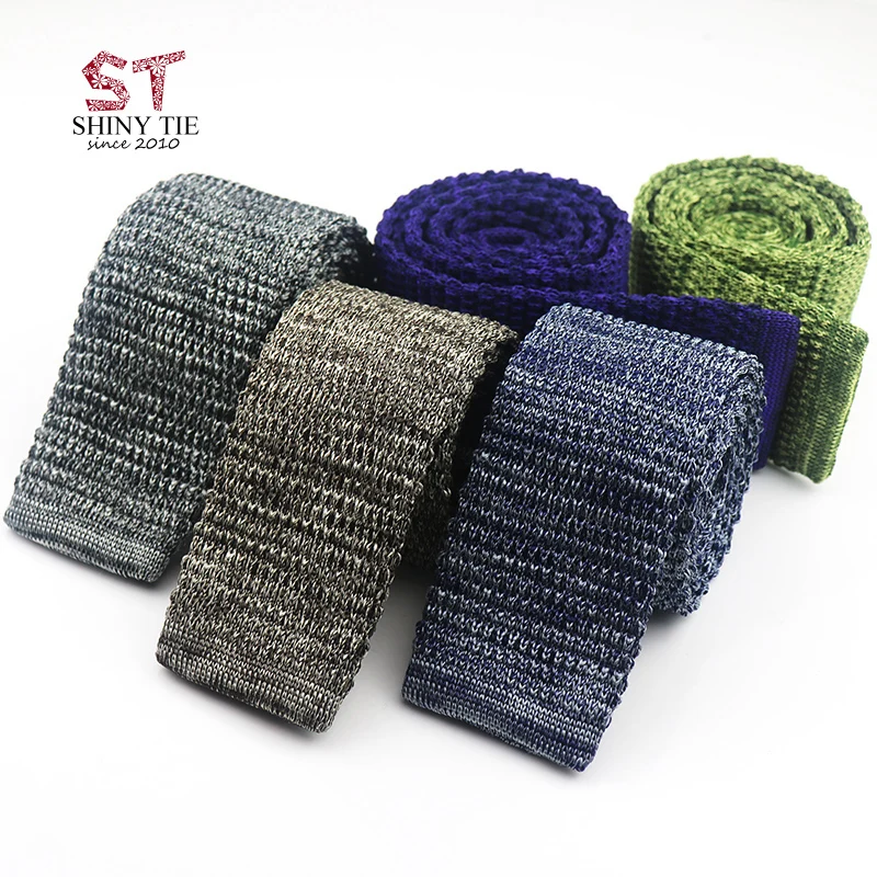 

Men's Classic Skinny Knitted Tie Casual Necktie Flat Head Polyester Yarn Knit Business Cravat Corbata Bridegroom Neck Ties Mens